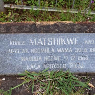 MATSHIKWE Kuhle 1968-1968