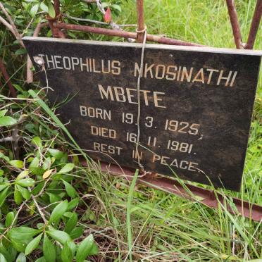 MBETE Theophilus Nkosinathi 1925-1981