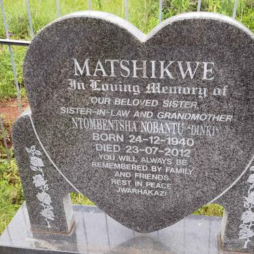 MATSHIKWE Ntombentsha Nobantu 1940-2012