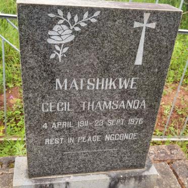 MATSHIKWE Cecil Thamsanqa 1911-1976