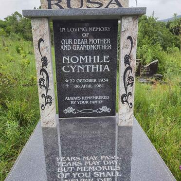 RUSA Nomhle Cynthia 1934-1981