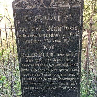 ROSS John  -1878 &amp; Helen BLAIR -1862