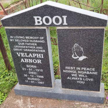 BOOI Velaphi Abnor 1910-1996