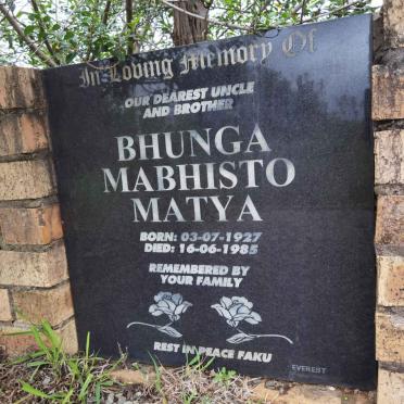 MATYA Bhunga Mabhisto 1927-1985