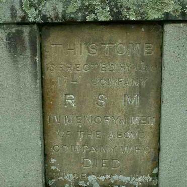 17 TH COMPANY  R.S.M. TOMB - KAFFRARIA