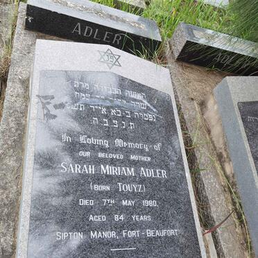 ADLER Sarah Miriam nee TOUYZ -1980