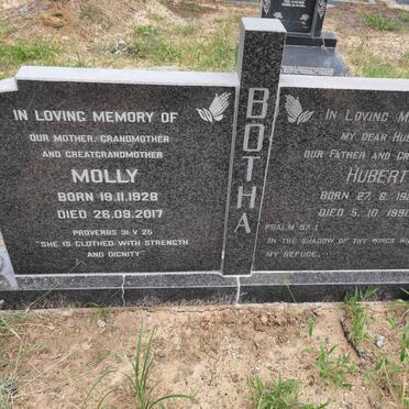 BOTHA Hubert 1921-1991 &amp; Molly 1928-2017