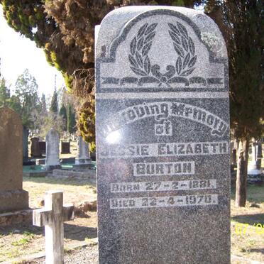 BURTON Jessie Elizabeth 1881-1970