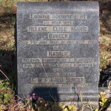 BURGER F.W.F. -1975 &amp; Helene Elise Marie -1950 :: BURGER Natalie