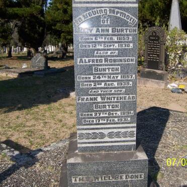 BURTON Alfred Robinson 1857-1939 &amp; Mary Ann 1859-1930 :: BURTON Frank Whitehead 1891-1931