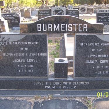 BURMEISTER Joseph Ernst 1900-1980 &amp; Juanita Christine 1903-1991