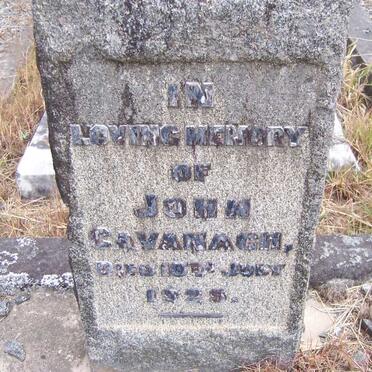 CAVANAGH John -1929 &amp; Edith -1970