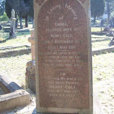 COLE Henry -1912 &amp; Emma 1873-1910