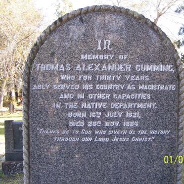 CUMMING Thomas Alexander 1821-1884