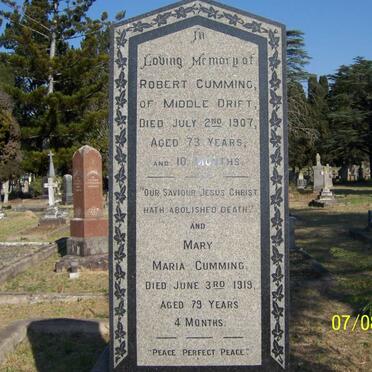 CUMMING Robert -1907 &amp; Mary Maria -1919