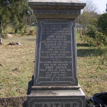 CROWE John -1876 &amp; Anne -1909