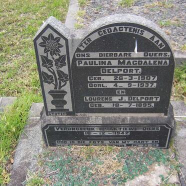 DELPORT Lourens J. 1895-1942 &amp; Paulina Magdalena 1907-1937