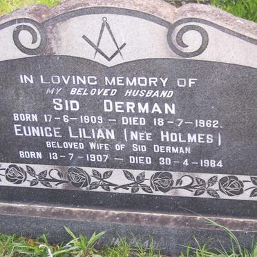 DERMAN Sid 1909-1962 &amp; Eunice Lilian HOLMES 1907-1984