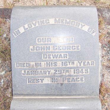 DEWAR John George -1945