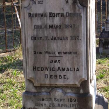 DEBBE Bertha Edith 1897-1912 :: DEBBE Hedwig Amalia 1891-1918