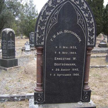 DEUTSCHMANN F. W. Aug. 1832-1903 &amp; Ernestine W. 1842-1908