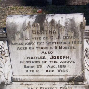DOVEY Charles Joseph 1860 -1945 &amp; Bertha -1933