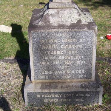 DON John Davidson -1903 &amp; Isabel Catharine BROWNLEE -1897