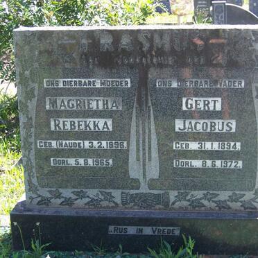 ERASMUS Gert Jacobus 1894-1972 &amp; Magrietha Rebekka NAUDE 1896-1965