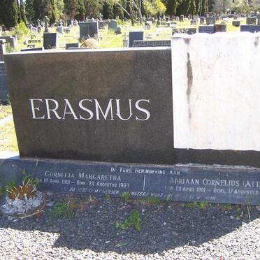 ERASMUS Adriaan Cornelius 1901-1961 &amp; Cornelia Margaretha 1901-1997