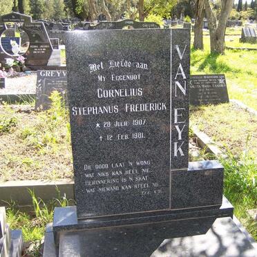 EYK Cornelius Stephanus Frederick, van 1907-1981