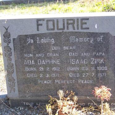 FOURIE Isaac Zirk 1908-1971 &amp; Ada Daphne 1912-1971