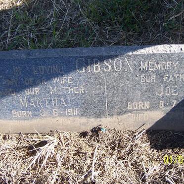 GIBSON Joe 1902 -1970 &amp; Martha 1911-1964