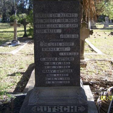 GUTSCHE G Hugo 1843-1926 &amp; Mary LANGE 1841-1925