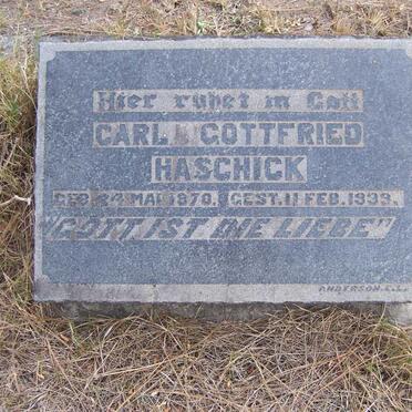 HASCHICK Carl Gottfried 1870-1939 