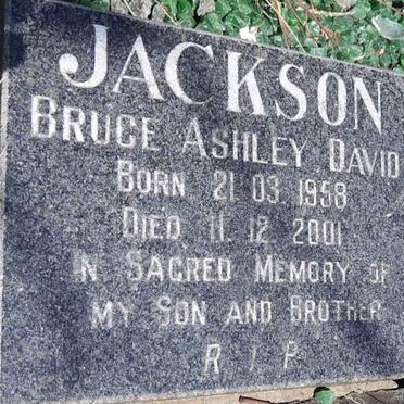 JACKSON Bruce Ashley David 1958-2001