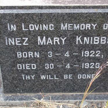 KNIBBS Inez Mary 1922-1923