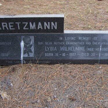 KRETZMANN Lydia Wilhelmine nee HENSBERG 1907-1992