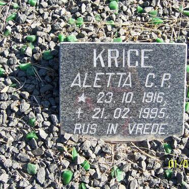 KRIGE Aletta C.P. 1916-1985