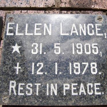 LANGE Ellen 1905-1978