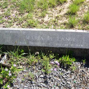 LANGE Maria, de nee BOTHA 1875-1949