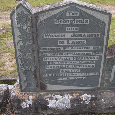 LANGE Willem Johannes, de 1882-1943 &amp; Cornelia Getruda Aletta 1883-1964