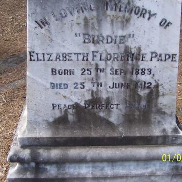 PAPE Elizabeth Florence 1883-1912