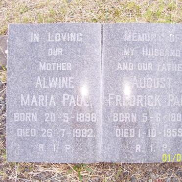 PAUL August Fredrick 1888-1959 &amp; Alwine Maria 1898-1982