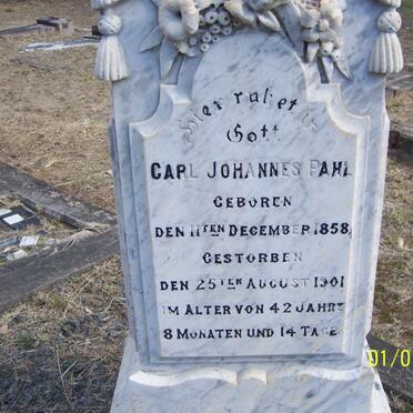 PAHL Carl Johannes 1858-1901