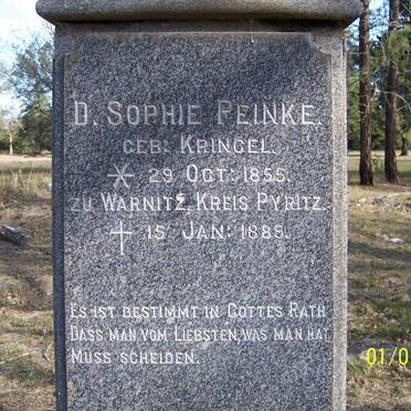 PEINKE D. Sophie nee KRINGEL 1855-1889