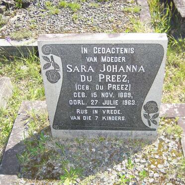 PREEZ Sara Johanna, du nee DU PREEZ 1889-1963