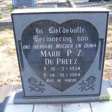 PREEZ Marie P.Z., du 1934-1984