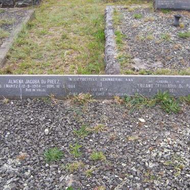 PREEZ Sybrand Gerhardus, du 1881-1967 &amp; Alwena Jacoba MARITZ 1904-1984