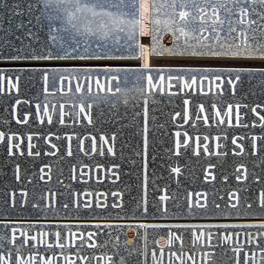 PRESTON James P. 1913-1989 &amp; Gwen 1905-1983