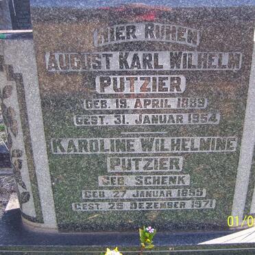 PUTZIER August Karl Wilhelm 1889-1954 &amp; Karoline Wilhelmine SCHENK 1895-1971